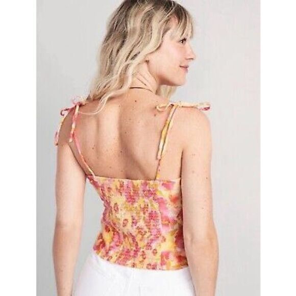 ✨Old Navy Fitted Linen-Blend Crop Sz Medium Top✨ - Picture 2 of 8